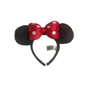 Disney Parks Classic Minnie Mouse Plush Bow Ears Headband
